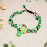KarmaRipple's Financial Success Jade Woven Weave Prosperity Abundance Anklet