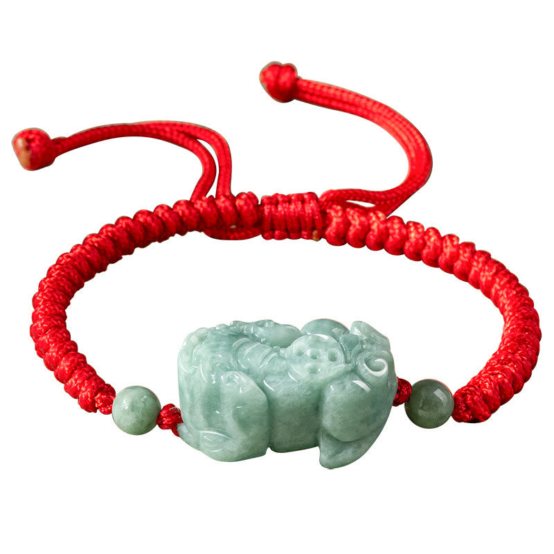 KarmaRipple's Handmade Authentic Jade PiXiu Protection King Kong Weave Woven String Bracelet p10