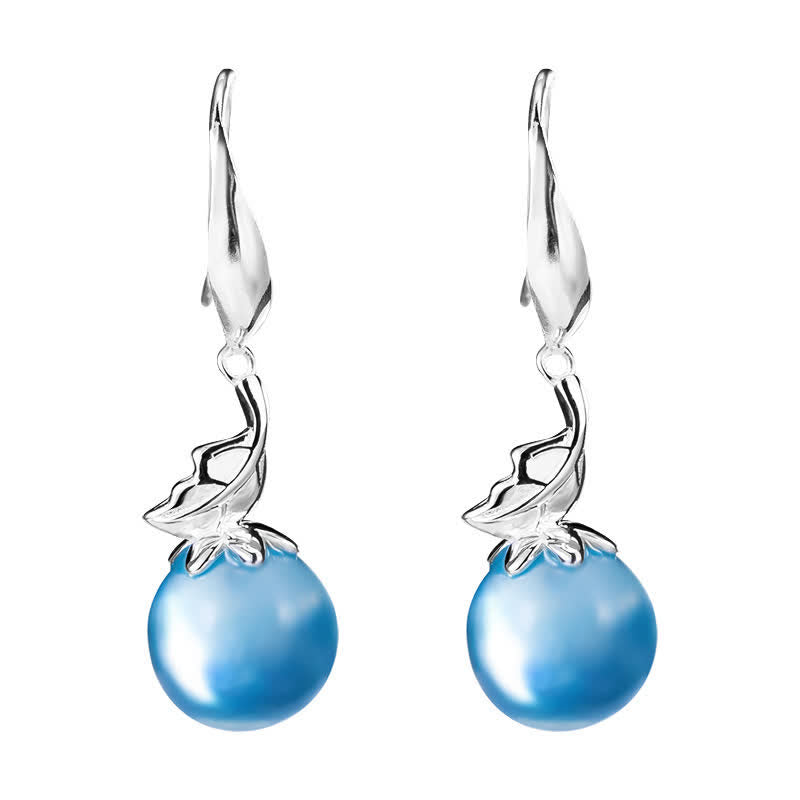 KarmaRipple's 925 Sterling Silver Authentic Aquamarine Leaf Flower Peace Earrings Pendant p11