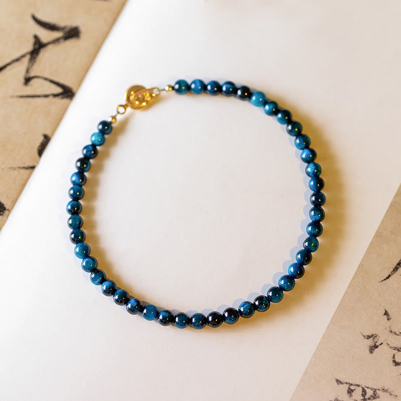 KarmaRipple's Authentic Blue Tiger Eye Stone Protection Chain Bracelet p2