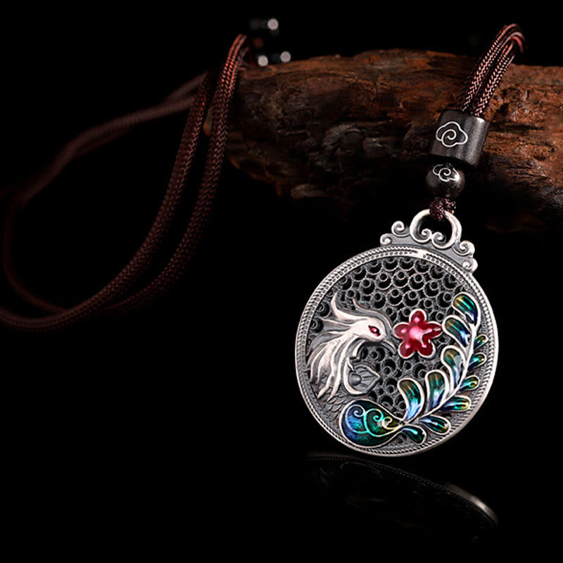 KarmaRipple's 990 Sterling Silver Phoenix Fortune Protection Pendant Necklace p4