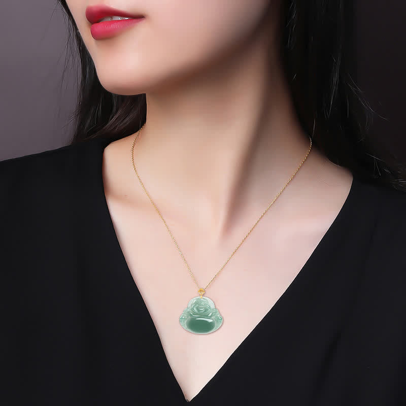 KarmaRipple's Laughing Buddha Authentic Jade Prosperity Abundance Pendant Necklace p4