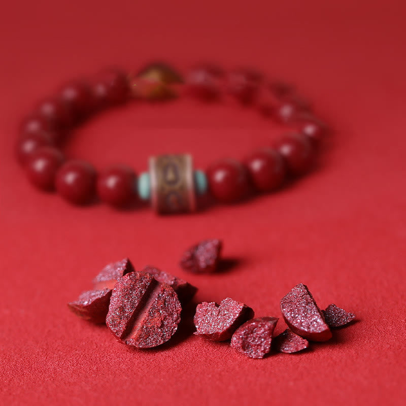 KarmaRipple's 925 Sterling Silver Chinese Zodiac Natal Buddha Cinnabar Om Mani Padme Hum Calm Bracelet p7