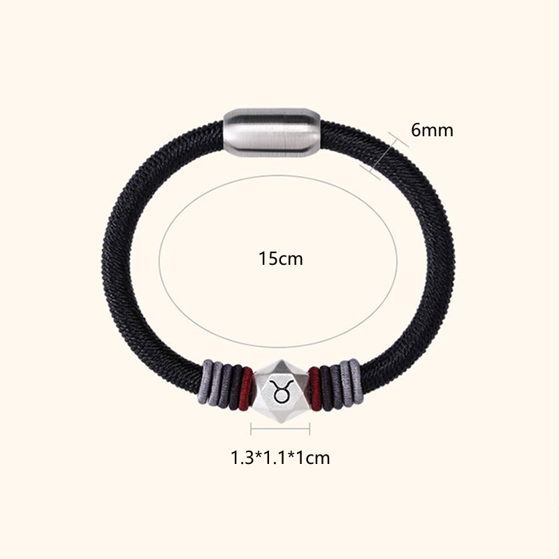 KarmaRipple's 999 Sterling Silver 12 Constellations of the Zodiac Blessing Handmade String Bracelet p23
