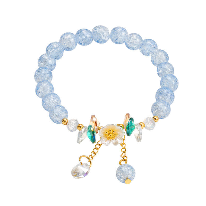 KarmaRipple's Simple Design Flower Talisman Glass Bead Bracelet p2