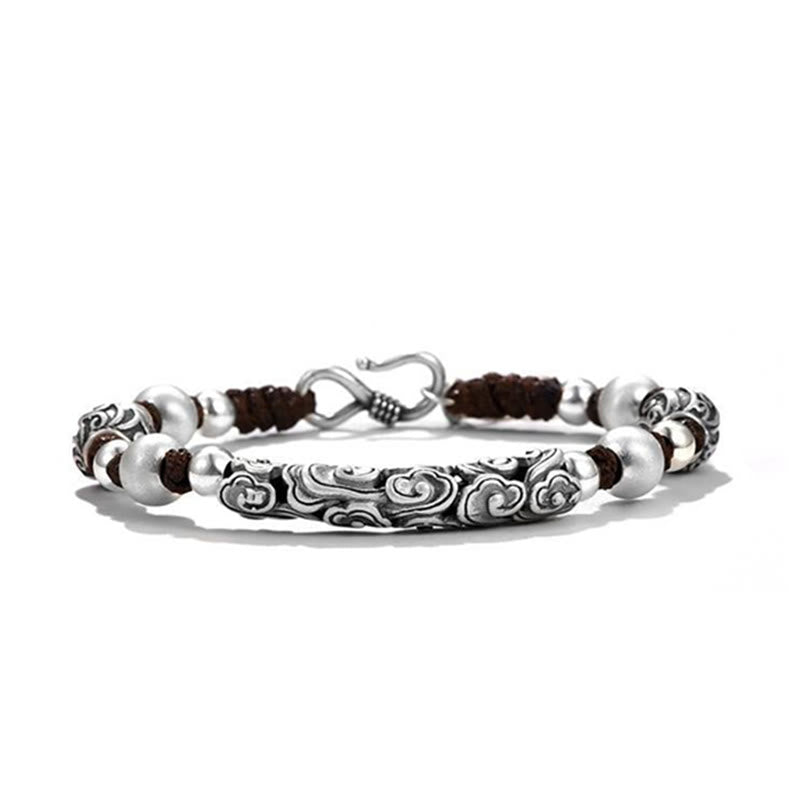 KarmaRipple's Tibet Handmade Bronze 999 Sterling Silver Auspicious Cloud Wealth String Bracelet p11