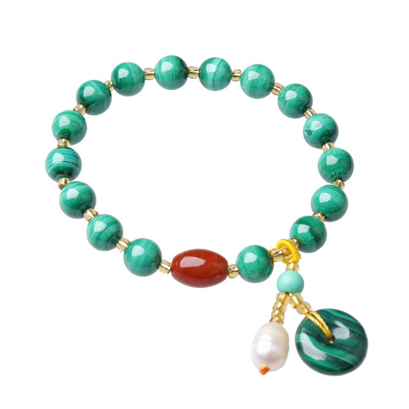 KarmaRipple's Authentic Malachite Red Agate Bead Protection Talisman Bracelet p6