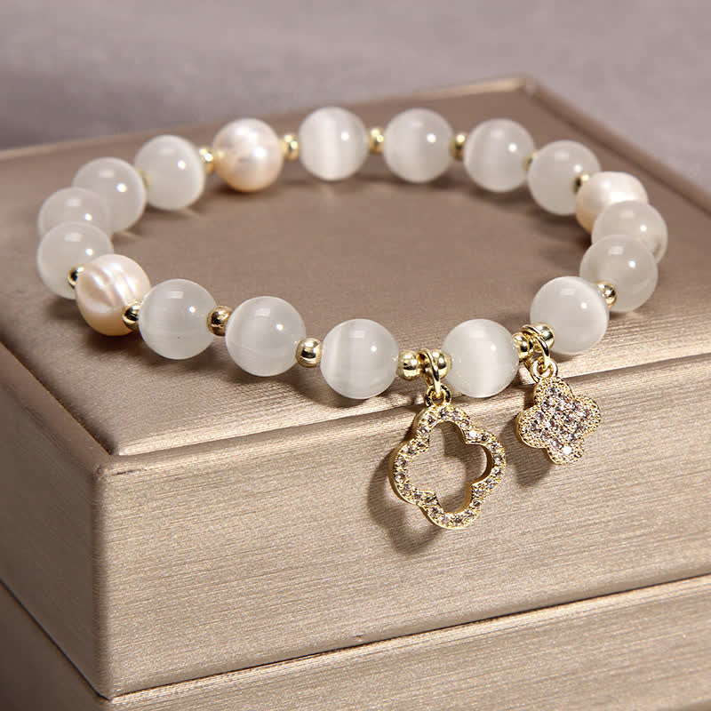 KarmaRipple's Cat's Eye Lovely Cat Pattern Pearl Love Talisman Bracelet p9
