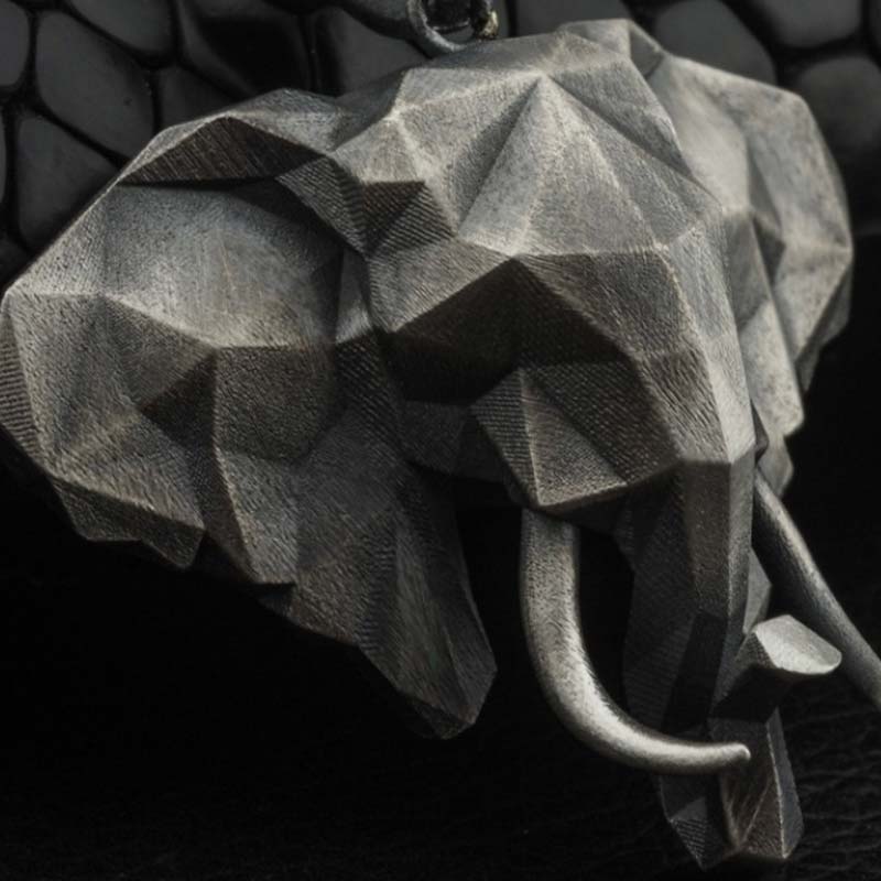 KarmaRipple's Elephant Pewter Titanium Steel Strength Pendant Necklace p6