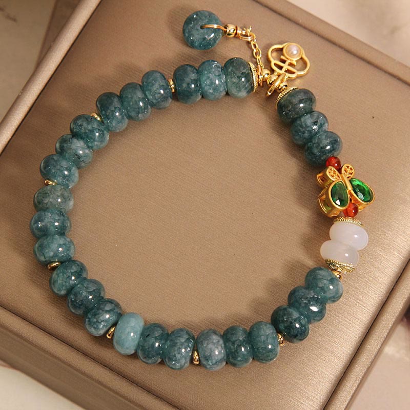 KarmaRipple's Jade Ivory Agate Butterfly Abacus Beadwork Abundance Bracelet p7
