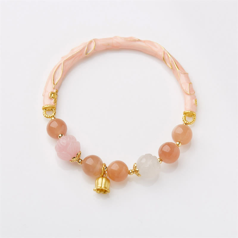 KarmaRipple's Sun Stone Golden Silk Jade Lily of the Valley Talisman Positive Bracelet Bangle p16