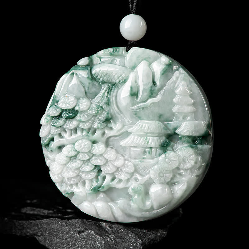 KarmaRipple's Mountain Landscape Jade Abundance String Pendant p2