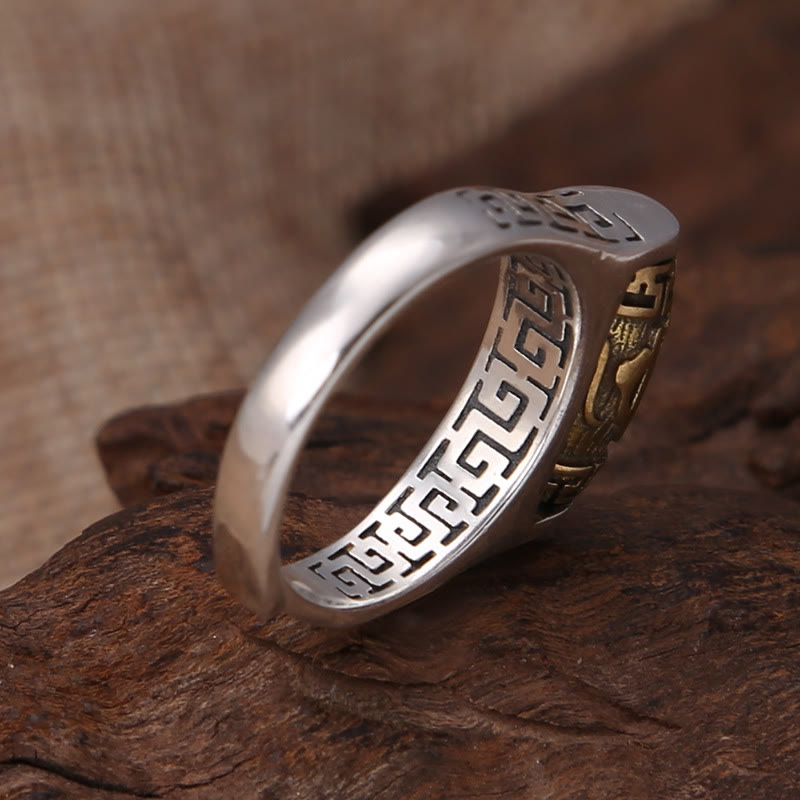 KarmaRipple's Tibet Om Mani Padme Hum Carved Design Purity Rotatable Ring p5