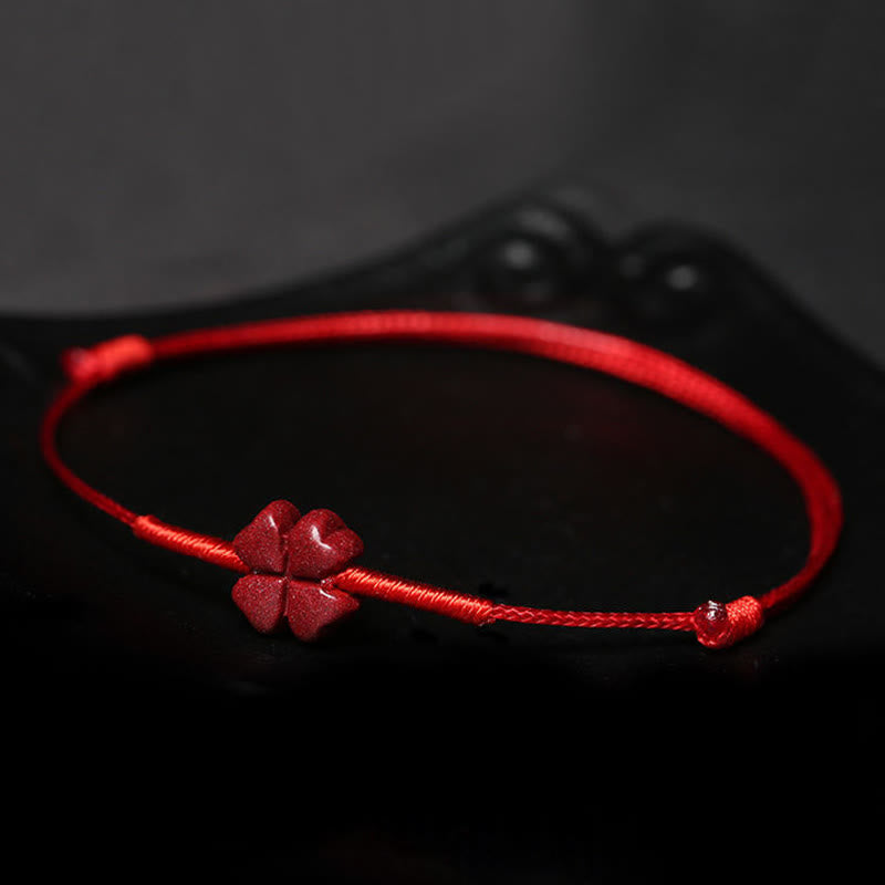 KarmaRipple's Handmade Plum Blossom Four Leaf Clover PiXiu Lotus Koi Fish Cinnabar Blessing Braid Bracelet p20