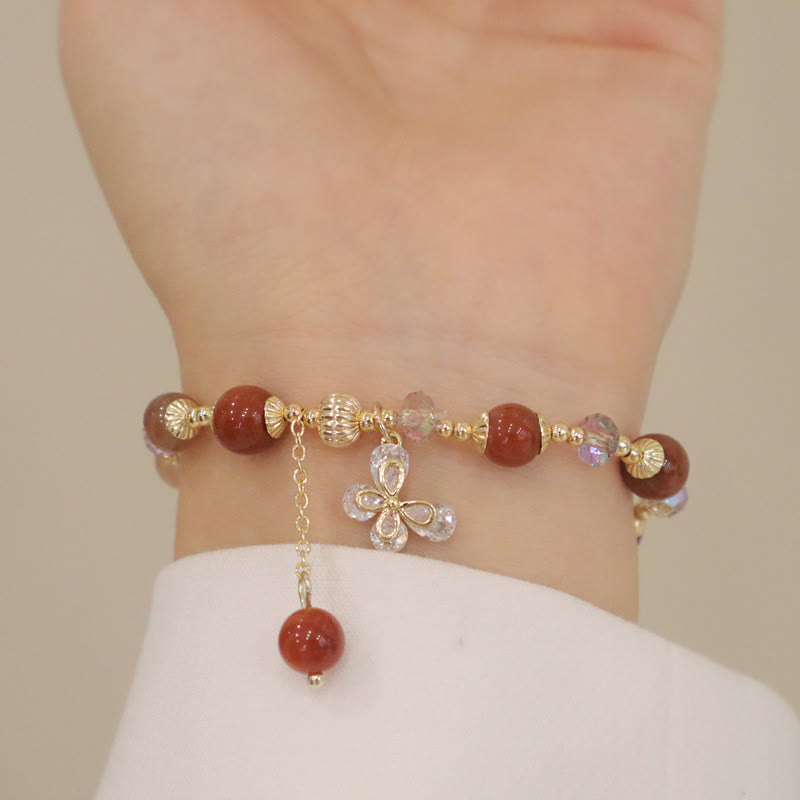 KarmaRipple's Authentic Fu Lu Shou Rainbow Gemstone Rutilated Quartz Wealth Butterfly Talisman Bracelet p13