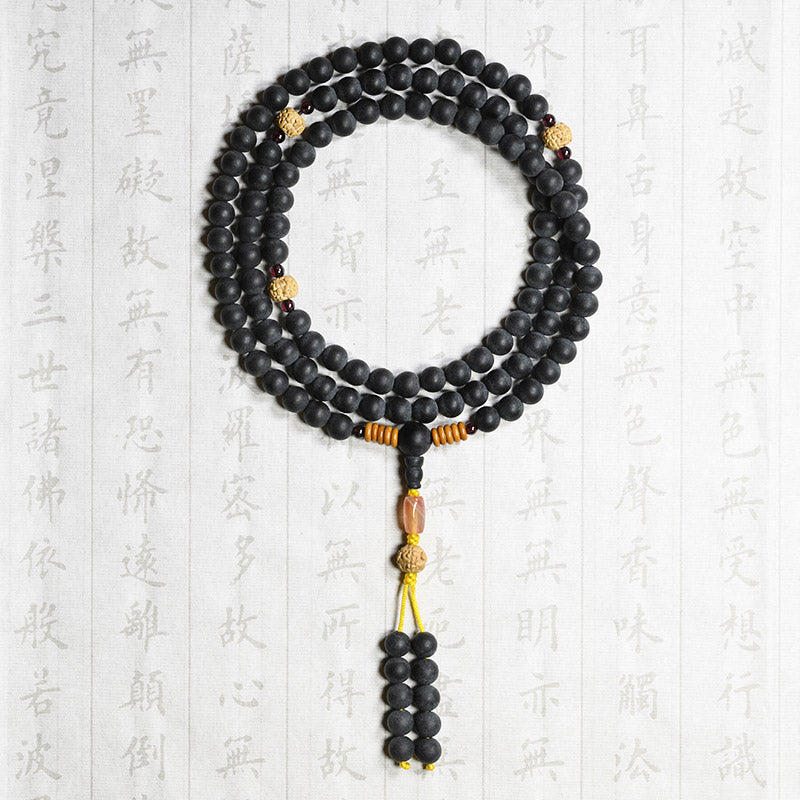 KarmaRipple's Tibetan Mala Cypress Bodhi Seed Red Agate Balancing Bracelet p2