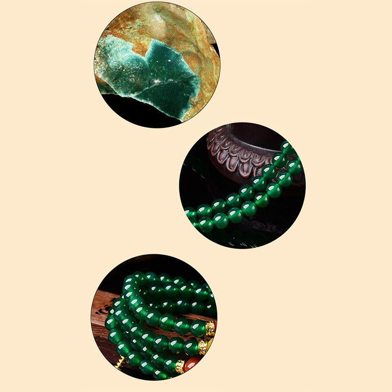 KarmaRipple's 108 Beadwork Authentic Green Agate Success Bracelet Mala p8
