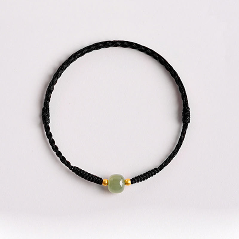 KarmaRipple's Handmade Jade Fortunate Bead Prosperity Woven Bracelet p16