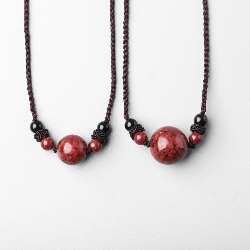 KarmaRipple's Authentic Cinnabar Stones Bead Blessing Pendant Necklace p14
