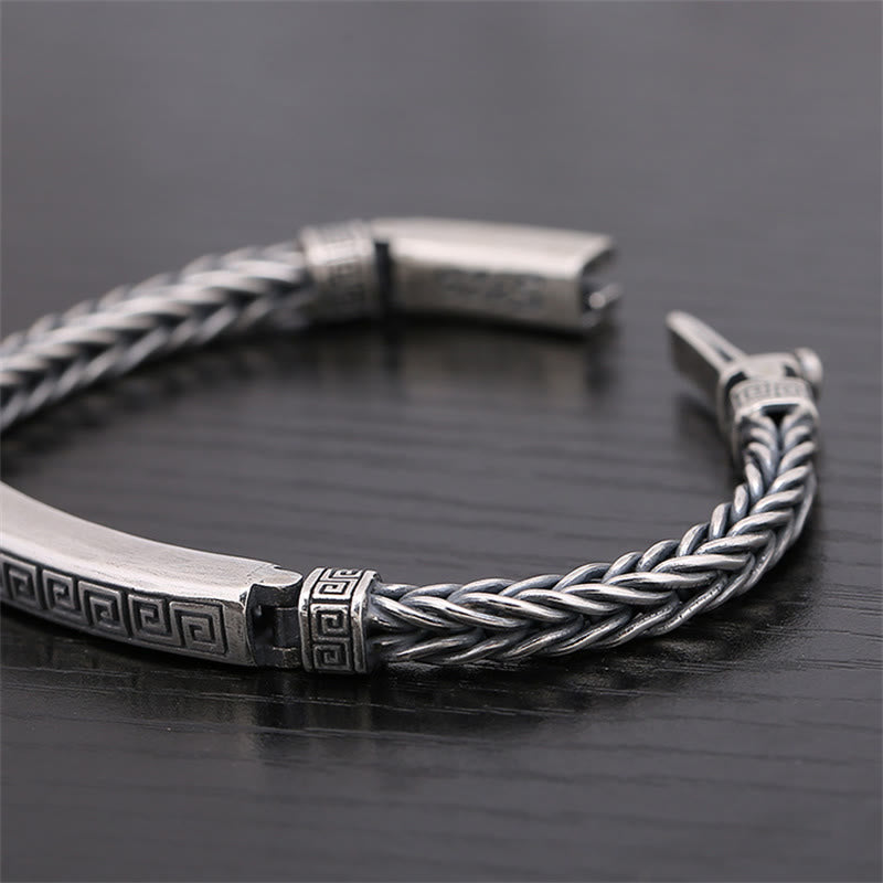 KarmaRipple's Swastika Pattern Engraved Fortune Bracelet p4