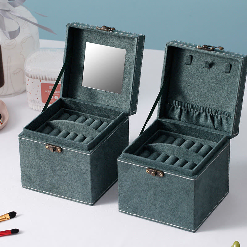 KarmaRipple's Jewelry Box Organizer Three-Layer Jewelry Storage Box Flannel Gift Box p11