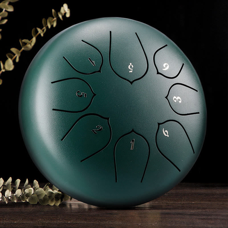 KarmaRipple's Steel Tongue Drum Sound Balancing Meditation Lotus Pattern Drum Kit 8 Note 6 Inch Percussion Instrument p18