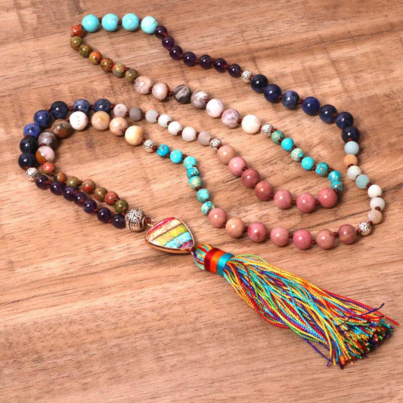 KarmaRipple's Tibetan Turquoise Lazurite Zebra Jasper Balance Pendant p5