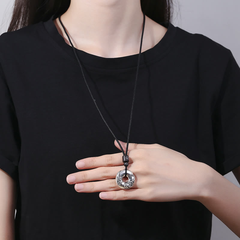 KarmaRipple's PiXiu Peace Buckle Bronze Wealth Pendant Necklace p4