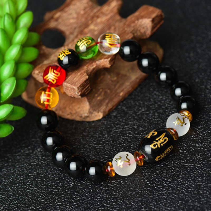 KarmaRipple's Tibetan Black Onyx Fortune Bracelet p2
