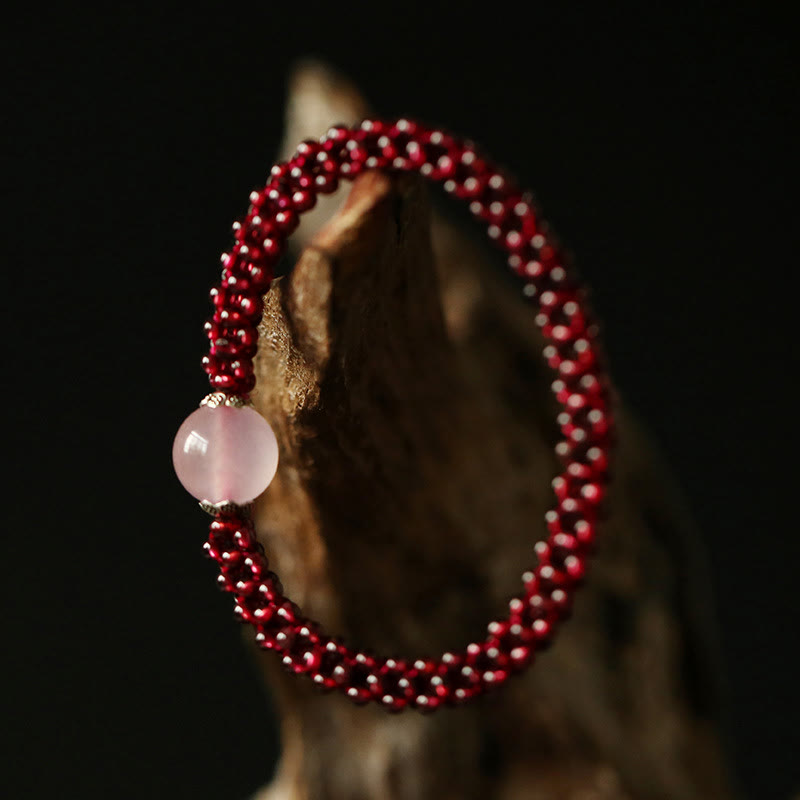 KarmaRipple's Authentic Garnet Pink Gemstone Red Agate Amazonite Bead Protection Bracelet p5