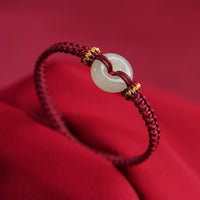 KarmaRipple's Peace Buckle Jade Abundance Woven Bracelet