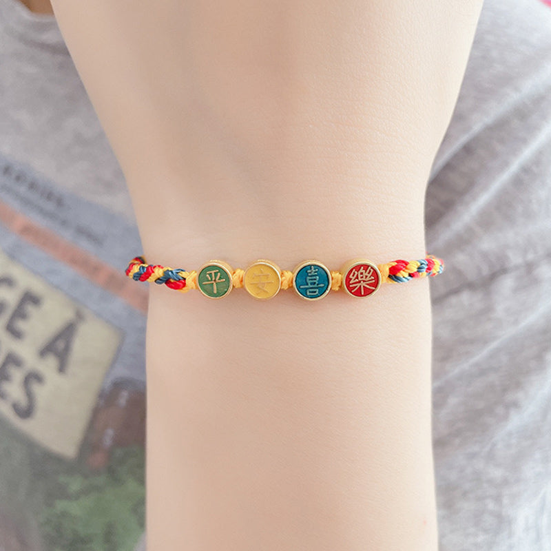 KarmaRipple's Handmade Dunhuang Color Thread Peace And Joy Protection Braid String Bracelet p10