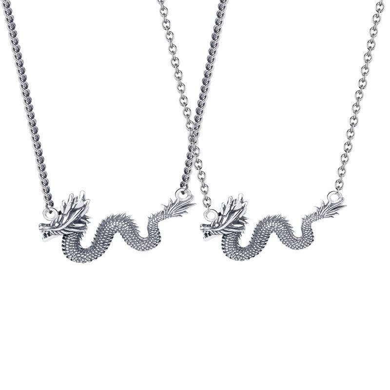 KarmaRipple's 925 Sterling Silver Year Of The Dragon Auspicious Dragon Protection Chain Pendant Pendant( p10