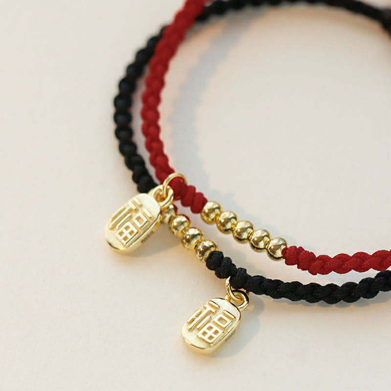 KarmaRipple's Handmade Fu Character Talisman Fortune Fortune Rope Bracelet p11