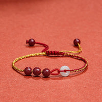 KarmaRipple's Authentic Cinnabar Jade Peace Buckle Blessing Bracelet