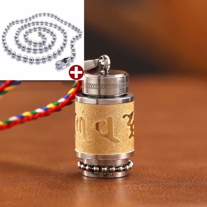 KarmaRipple's Tibet Om Mani Padme Hum Shurangama Mantra Titanium Steel Wisdom Amulet Pendant Necklace p42