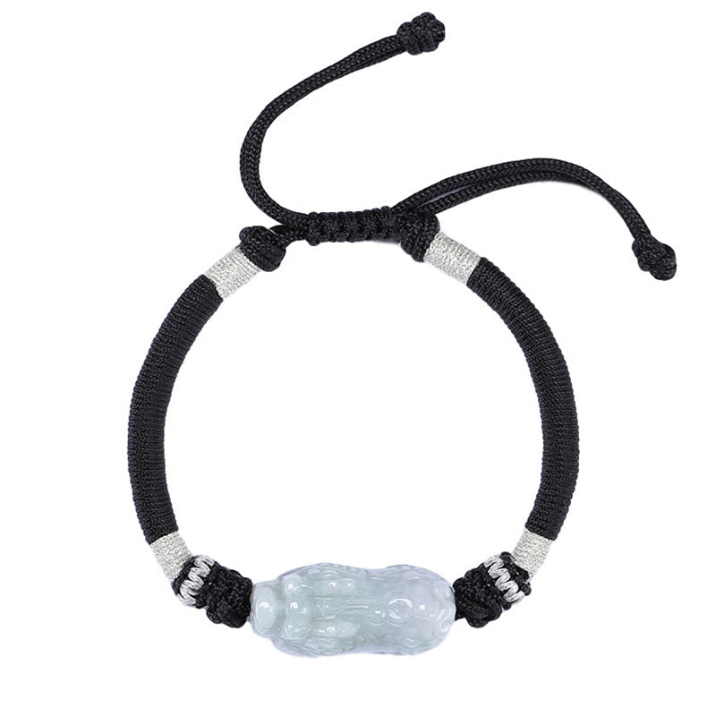 KarmaRipple's Handmade Authentic Jade PiXiu Fortune Prosperity Woven String Bracelet p6