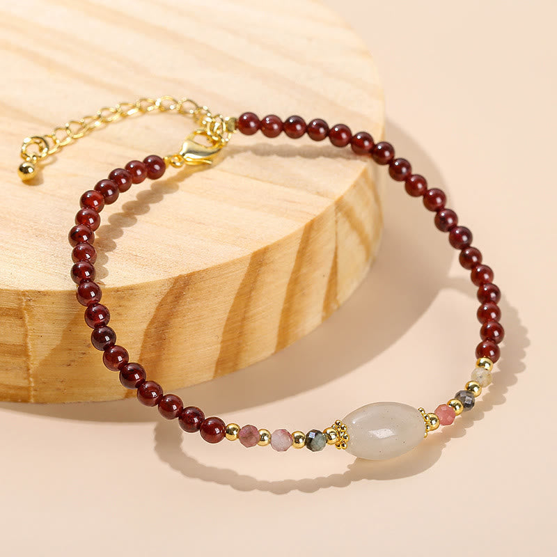 KarmaRipple's Garnet Jade Tourmaline Bead Passion Bracelet p2
