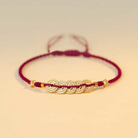 KarmaRipple's Bronze Coin Fortune Tree Fortune Strength Woven Bracelet