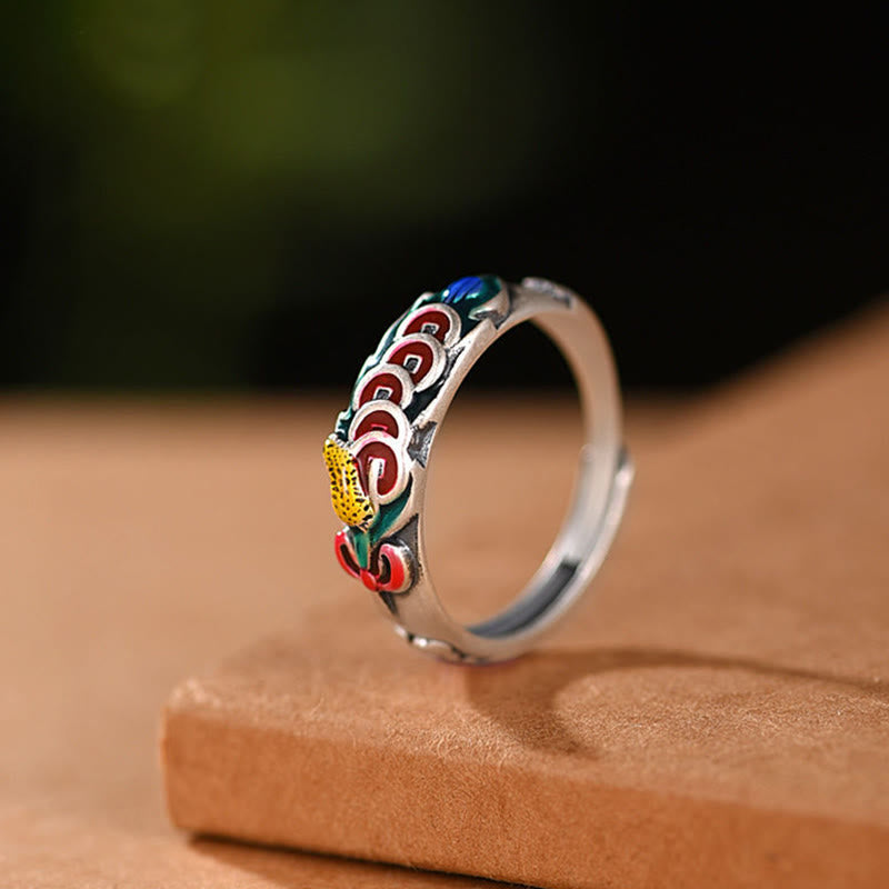 KarmaRipple's Feng Shui Five Emperor Coins Wealth Ring p2