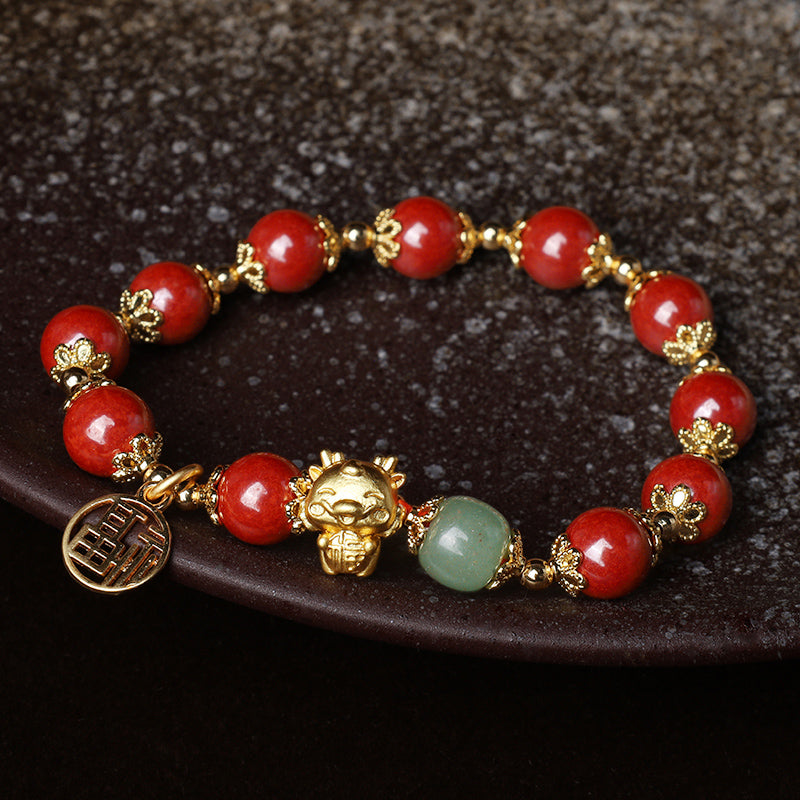 KarmaRipple's Year of the Dragon Authentic Cinnabar Fu Character Talisman Blessing Bracelet p6