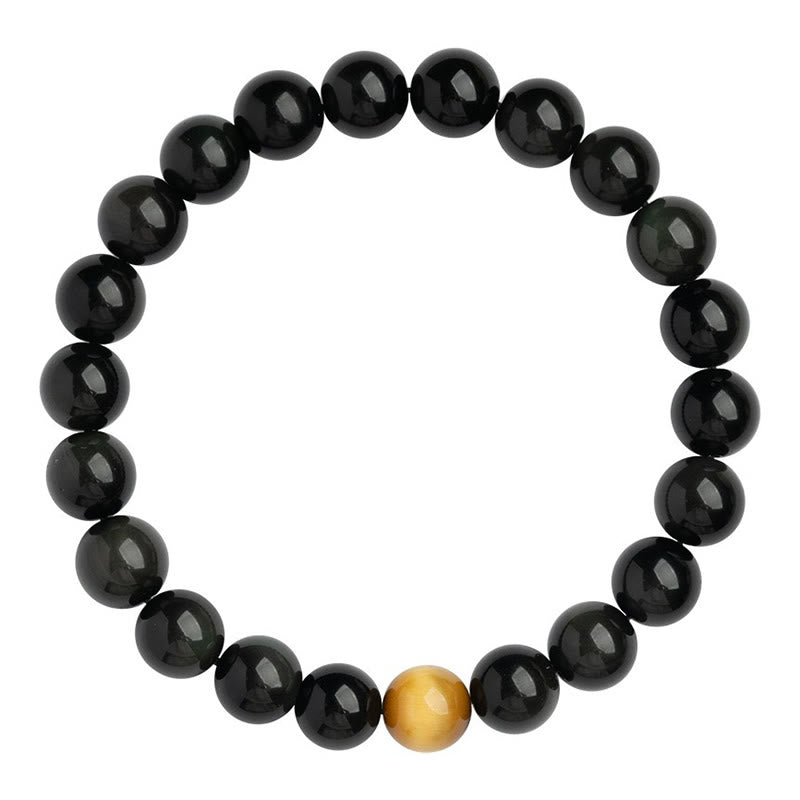 KarmaRipple's Authentic Rainbow Obsidian Tiger Eye Positive Love Bracelet p20