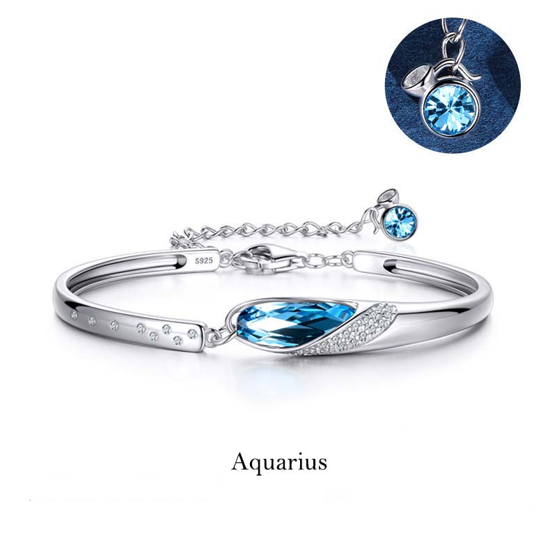 KarmaRipple's 925 Silver Plated Bronze 12 Constellations of the Zodiac Talisman Bracelet p1