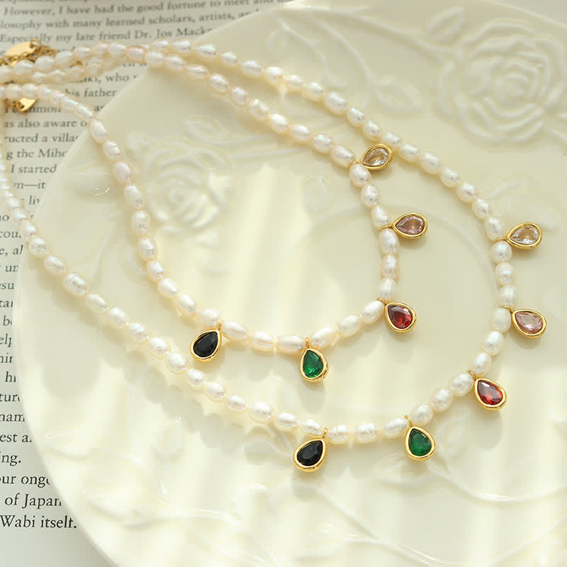 KarmaRipple's Pearl Gemstone Stone Purity Pendant Necklace p1