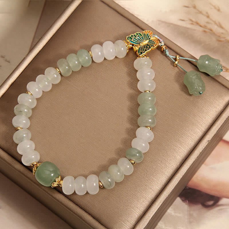 KarmaRipple's Authentic Tianshan Jade Abacus Beadwork Butterfly Prosperity Bracelet p5