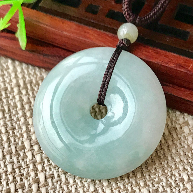 KarmaRipple's Round Jade String Fortune Pendant Necklace p2