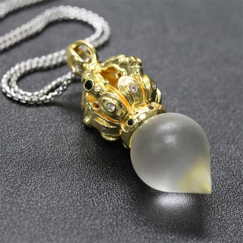 KarmaRipple's Tibetan Dorje Vajra 4 Prong Lotus Liuli Gemstone Strength Pendant Necklace p6