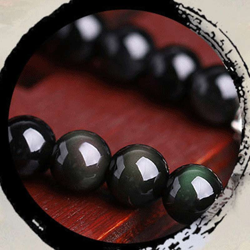 KarmaRipple's Chinese Zodiac 108 Beadwork Black Obsidian Tiger Eye Fortune Mala Bracelet p6