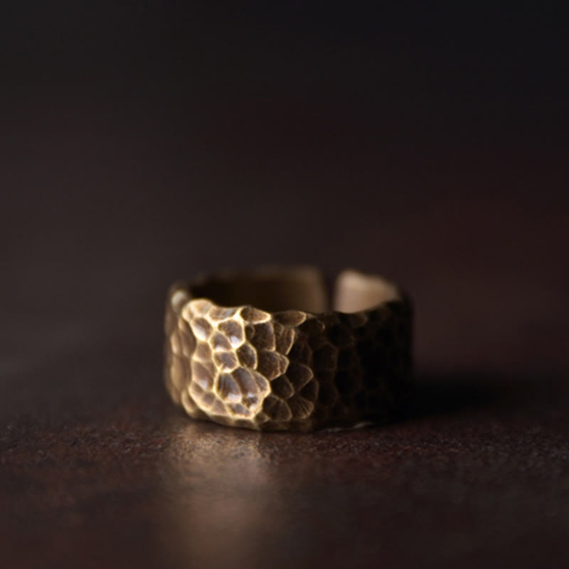 KarmaRipple's Tibetan Bump Texture Design Bronze Brass Fortune Ring p15