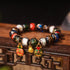 Liuli Glass Bead&Flat Red Green Gold Swallowing Beast Family / 14mm(15 Beads)